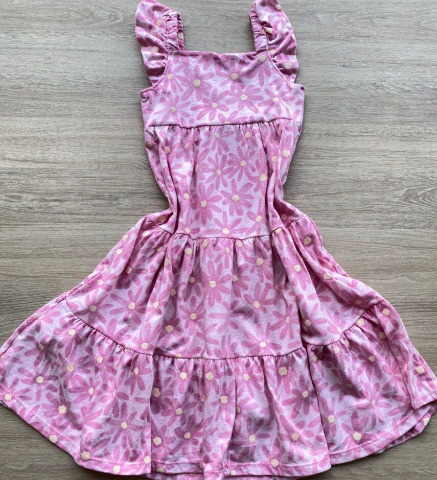 fernandaramoskids com br Vestido Infantil Feminino Manga com Babado Floral Rosa 2
