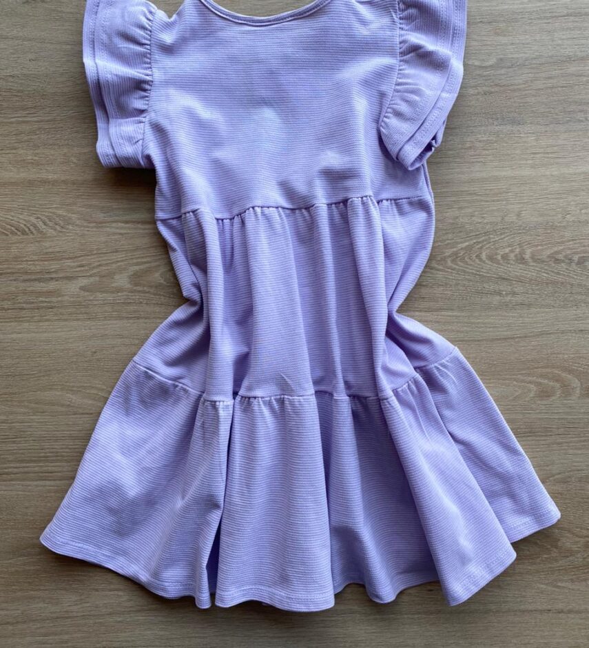 fernandaramoskids com br Vestido Infantil Feminino Manga com Babados Lilás 2