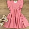 fernandaramoskids com br Vestido Infantil Feminino Manga com Babados Rosa 1