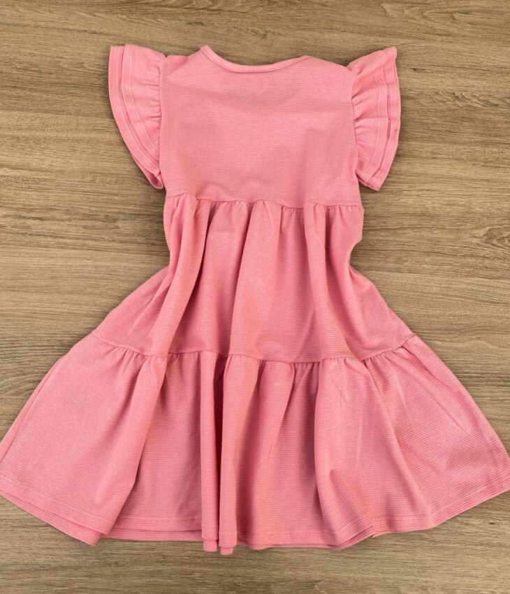 fernandaramoskids com br Vestido Infantil Feminino Manga com Babados Rosa 3