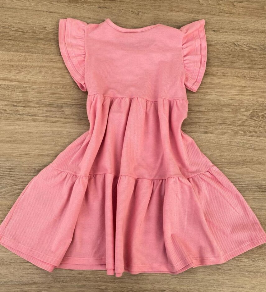 fernandaramoskids com br Vestido Infantil Feminino Manga com Babados Rosa 3