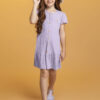 fernandaramoskids com br Vestido Infantil Feminino Manga Curta com Botões Falsos Lilás 1