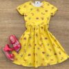 Vestido Infantil Feminino Manga Curta Estampa de Frutinhas Amarelo Fernanda Ramos Kids