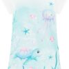 fernandaramoskids com br Vestido Infantil Feminino Manga Curta Estampado Sereia 3