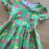 fernandaramoskids com br Vestido Infantil Feminino Manga Curta Evase Estampa Frutinhas Verde 1