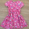 fernandaramoskids com br Vestido Infantil Feminino Manga Curta Evase Estampado Rosa 2