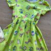 fernandaramoskids com br Vestido Infantil Feminino Manga Curta Evase Estampado Verde Lima 1