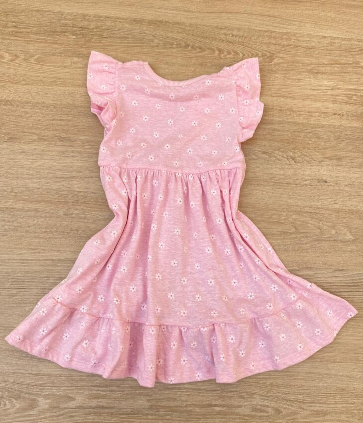 fernandaramoskids com br Vestido Infantil Feminino Manga Curta Flores Fundo Rosa 2