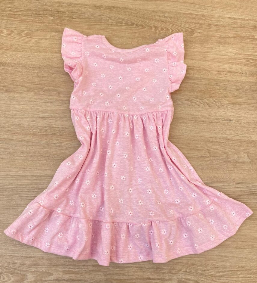 fernandaramoskids com br Vestido Infantil Feminino Manga Curta Flores Fundo Rosa 2