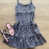 Vestido Infantil Feminino Soltinho Alça Fina Animal Print Fernanda Ramos Kids