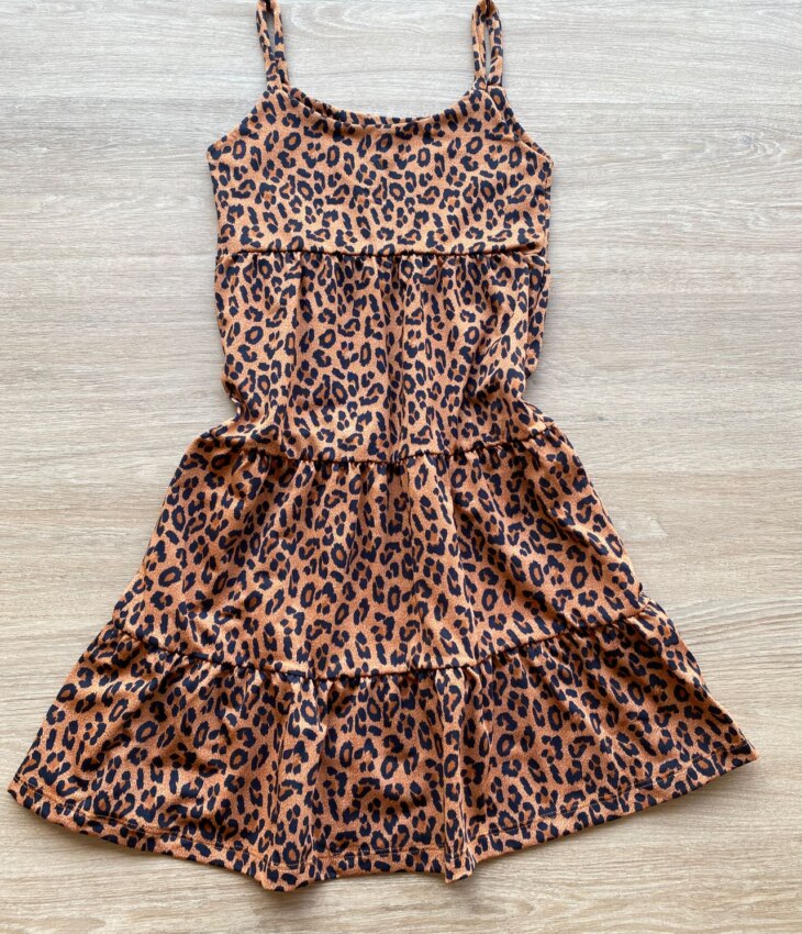 fernandaramoskids com br Vestido Infantil Feminino Soltinho Alça Fina Estampa Animal Print 2