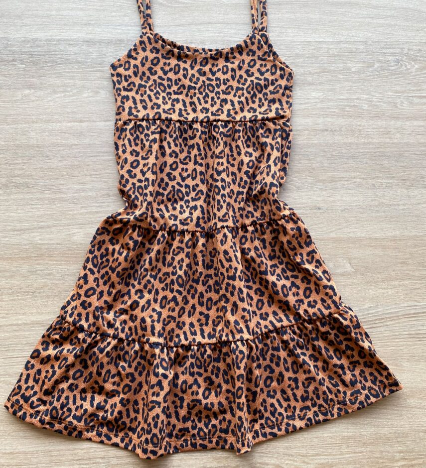 fernandaramoskids com br Vestido Infantil Feminino Soltinho Alça Fina Estampa Animal Print 2