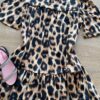 fernandaramoskids com br Vestido Infantil Feminino Soltinho Manga Curta Animal Print 1
