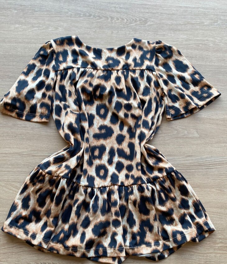 fernandaramoskids com br Vestido Infantil Feminino Soltinho Manga Curta Animal Print 2