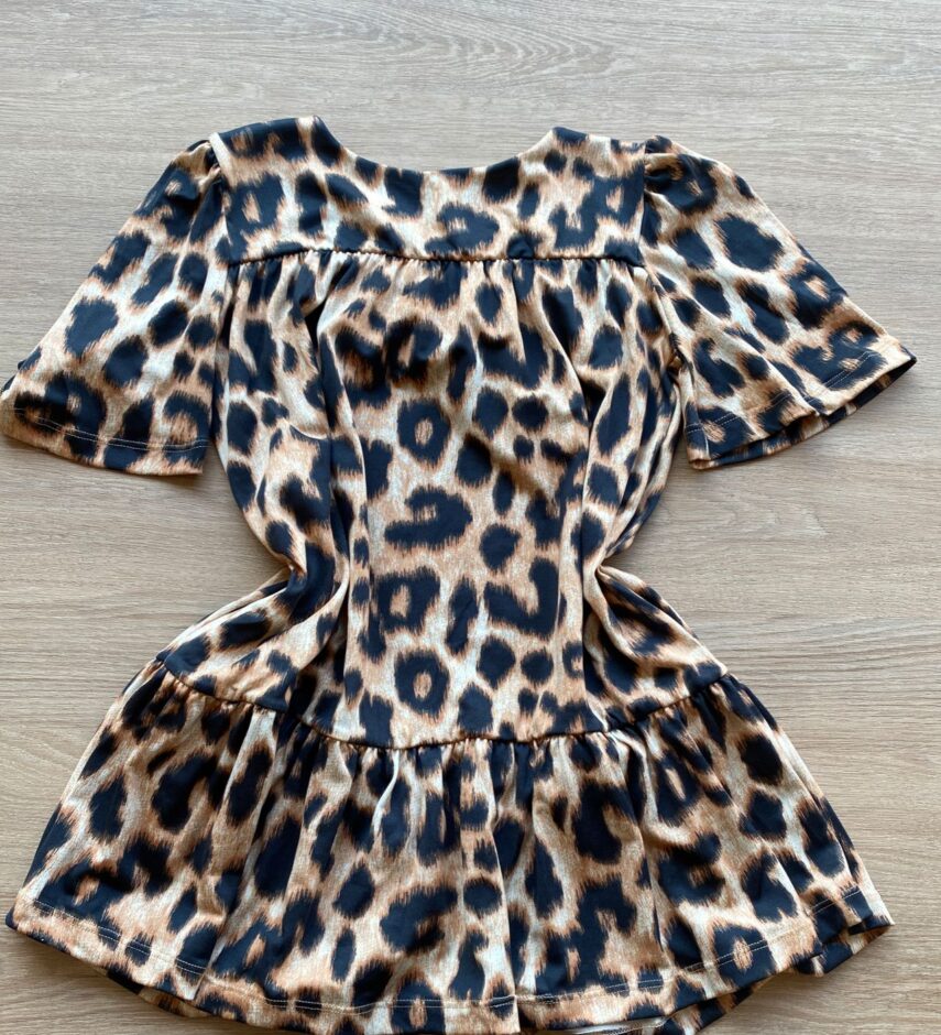 fernandaramoskids com br Vestido Infantil Feminino Soltinho Manga Curta Animal Print 2