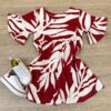 Vestido Infantil Feminino Soltinho Manga Curta Estampado Vermelho Fernanda Ramos Kids