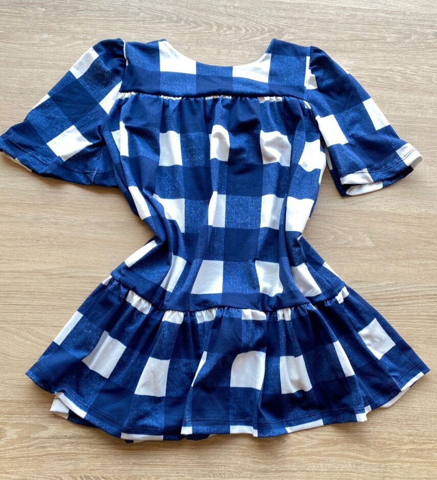 fernandaramoskids com br Vestido Infantil Feminino Soltinho Manga Curta Xadrez Azul 1