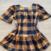 fernandaramoskids com br Vestido Infantil Feminino Soltinho Manga Curta Xadrez Marrom 2