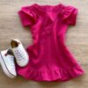 Vestido Infantil Feminino Zíper Atrás Pink com Detalhe Fernanda Ramos Kids