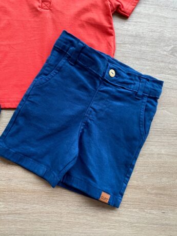 fernandaramoskids com br Bermuda Infantil Masculina Sarja Azul Marinho 1