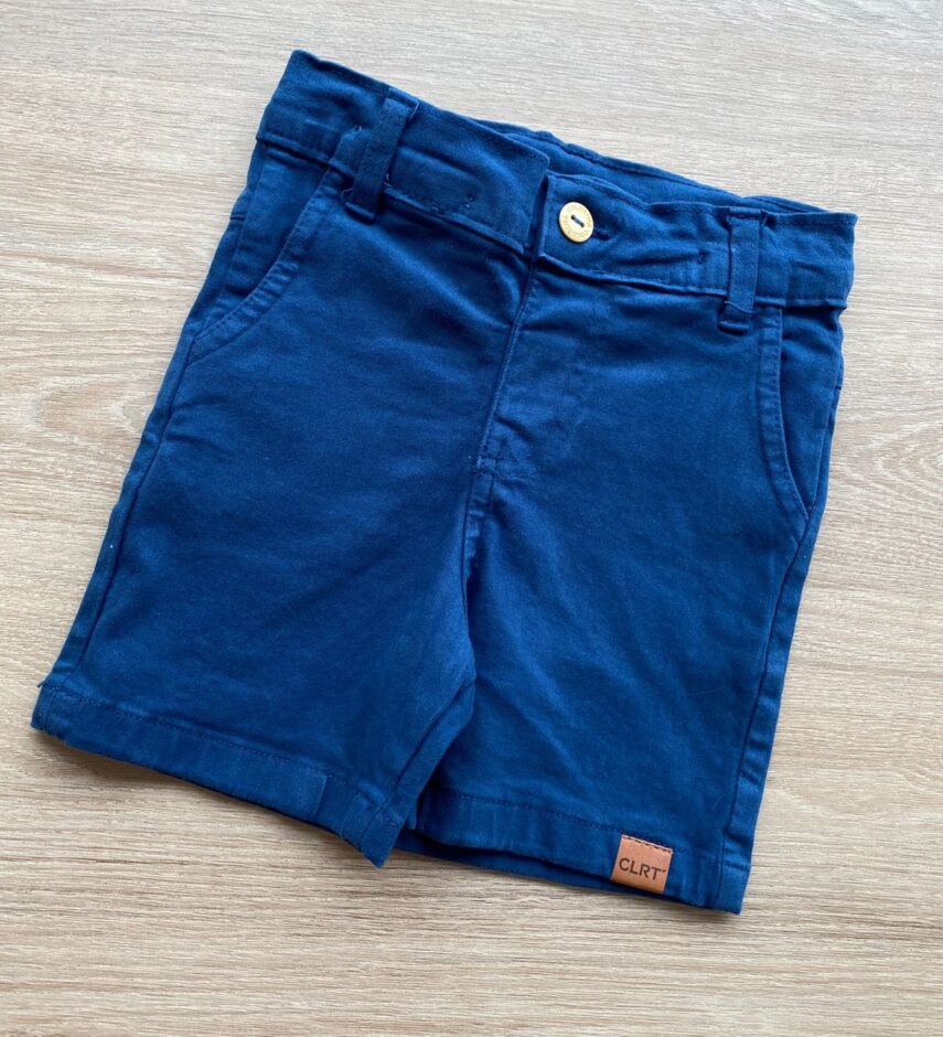 fernandaramoskids com br Bermuda Infantil Masculina Sarja Azul Marinho 2
