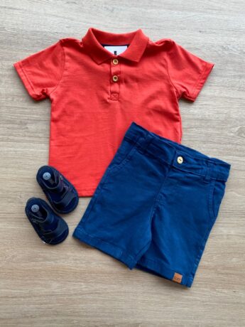 Bermuda Infantil Masculina Sarja Azul Marinho Fernanda Ramos Kids