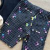 fernandaramoskids com br Bermuda Tradicional Infantil Feminino Estampa Xadrez Preto 1