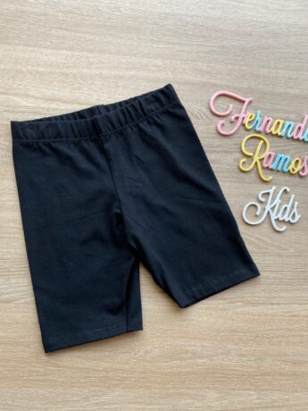 Bermuda Tradicional Infantil Feminino Preto Fernanda Ramos Kids