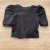 fernandaramoskids com br Blusa Cropped Infantil Feminino Canelado Manga Princesa Preto 2
