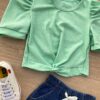 fernandaramoskids com br Blusa Cropped Infantil Feminino Canelado Manga Princesa Verde Agua 1