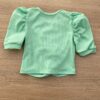 fernandaramoskids com br Blusa Cropped Infantil Feminino Canelado Manga Princesa Verde Agua 2