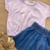 fernandaramoskids com br Blusa Cropped Infantil Feminino com Elástico Lilás 1
