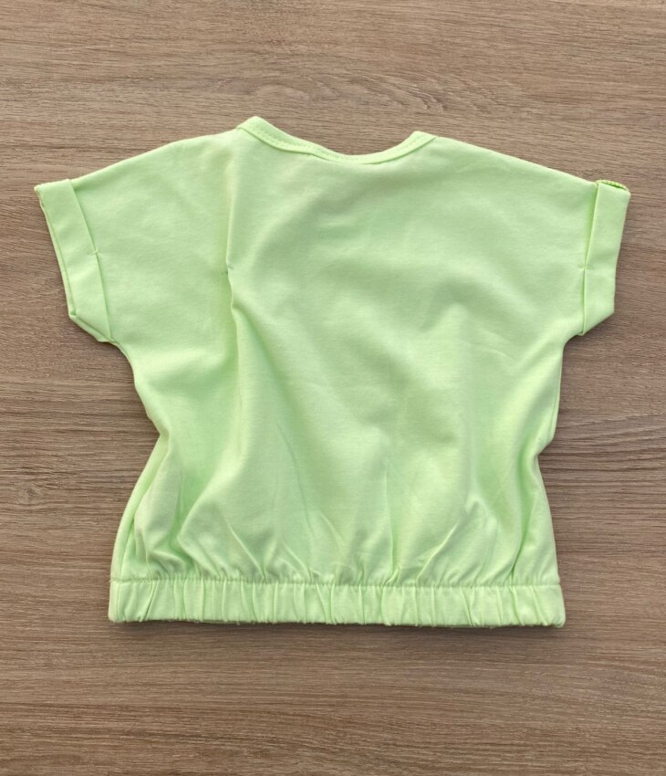 fernandaramoskids com br Blusa Cropped Infantil Feminino com Elástico Verde 2