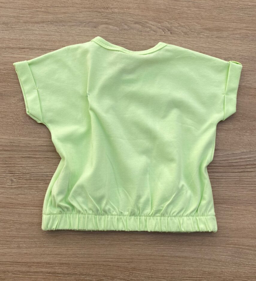 fernandaramoskids com br Blusa Cropped Infantil Feminino com Elástico Verde 2