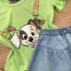 fernandaramoskids com br Blusa Cropped Infantil Feminino com Estampa Verde 1