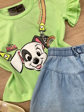 fernandaramoskids com br Blusa Cropped Infantil Feminino com Estampa Verde 1