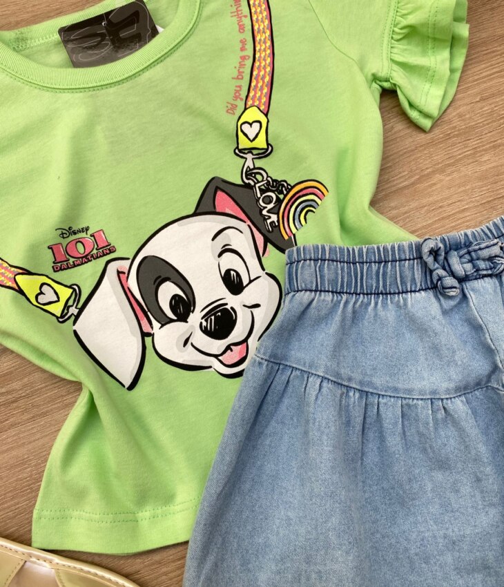 fernandaramoskids com br Blusa Cropped Infantil Feminino com Estampa Verde 1