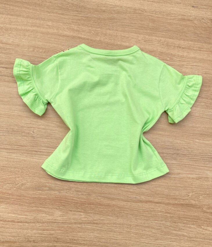 fernandaramoskids com br Blusa Cropped Infantil Feminino com Estampa Verde 2