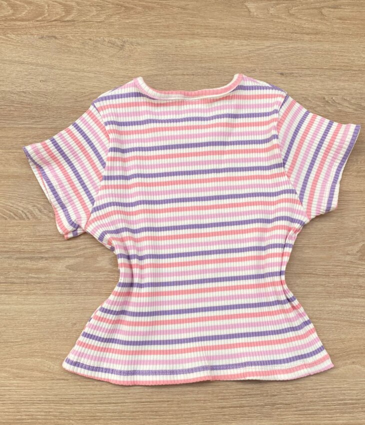 fernandaramoskids com br Blusa Cropped Infantil Feminino Manga Curta Listrada 2
