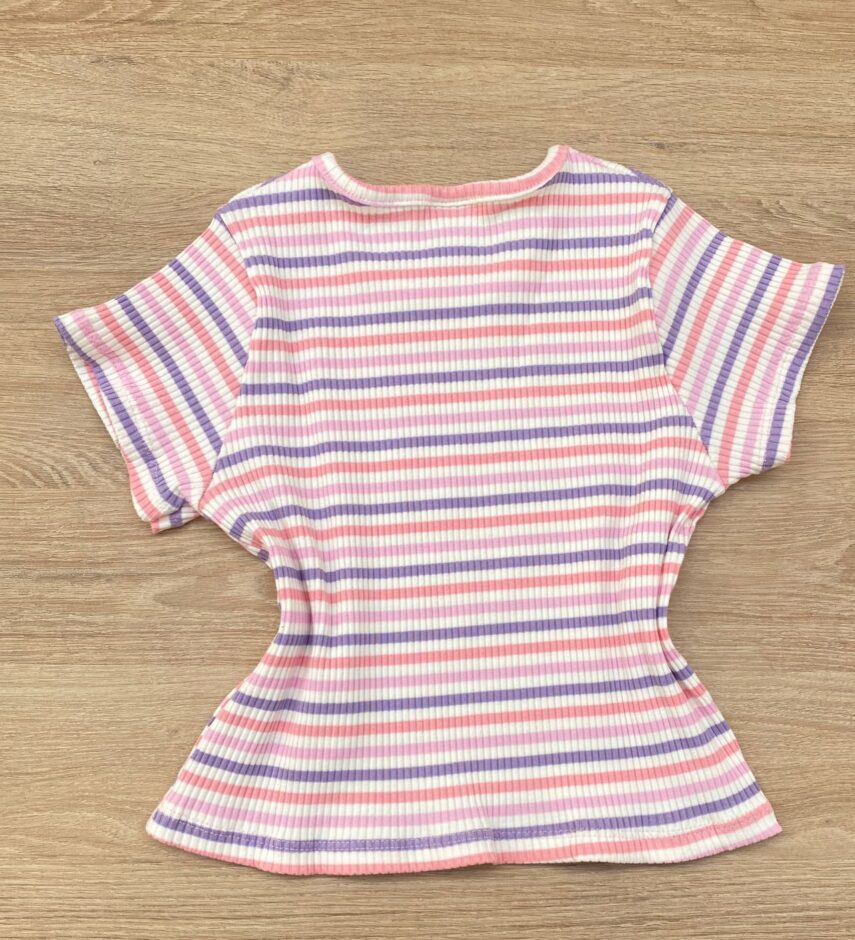 fernandaramoskids com br Blusa Cropped Infantil Feminino Manga Curta Listrada 2