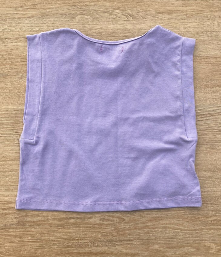 fernandaramoskids com br Blusa Cropped Infantil Feminino sem Mangas Lilás 2