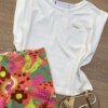 fernandaramoskids com br Blusa Cropped Infantil Feminino sem Mangas Off White 1