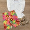 Blusa Cropped Infantil Feminino sem Mangas Off White Fernanda Ramos Kids