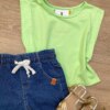 fernandaramoskids com br Blusa Cropped Infantil Feminino sem Mangas Verde 1