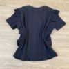 fernandaramoskids com br Blusa Infantil Feminina Manga Curta Canelada com Babado Preta 2