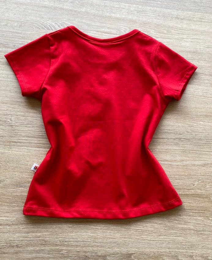 fernandaramoskids com br Blusa Infantil Feminina Manga Curta Cotton Vermelha 2