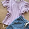 fernandaramoskids com br Blusa Infantil Feminina Manga Curta Canelada com Babado Lilás 1