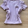 fernandaramoskids com br Blusa Infantil Feminina Manga Curta Canelada com Babado Lilás 2