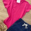 fernandaramoskids com br Blusa Manga Curta Infantil Feminina Pink Cotton 1