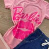 fernandaramoskids com br Blusa Manga Curta Infantil Feminina Rosa com Detalhe Pink 1
